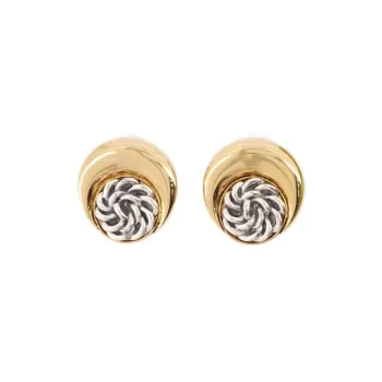 Marine Serre Regenerated Buttons Moon Earrings