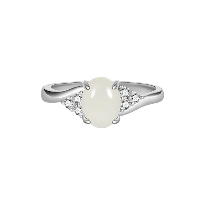 EZRA Hetian Jade Hetian Jade Rings Unisex White Jade-0