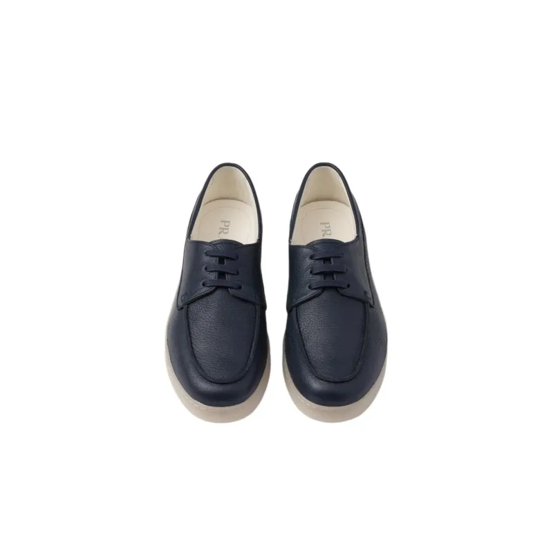 PRADA Lace-up Leather Loafers-5