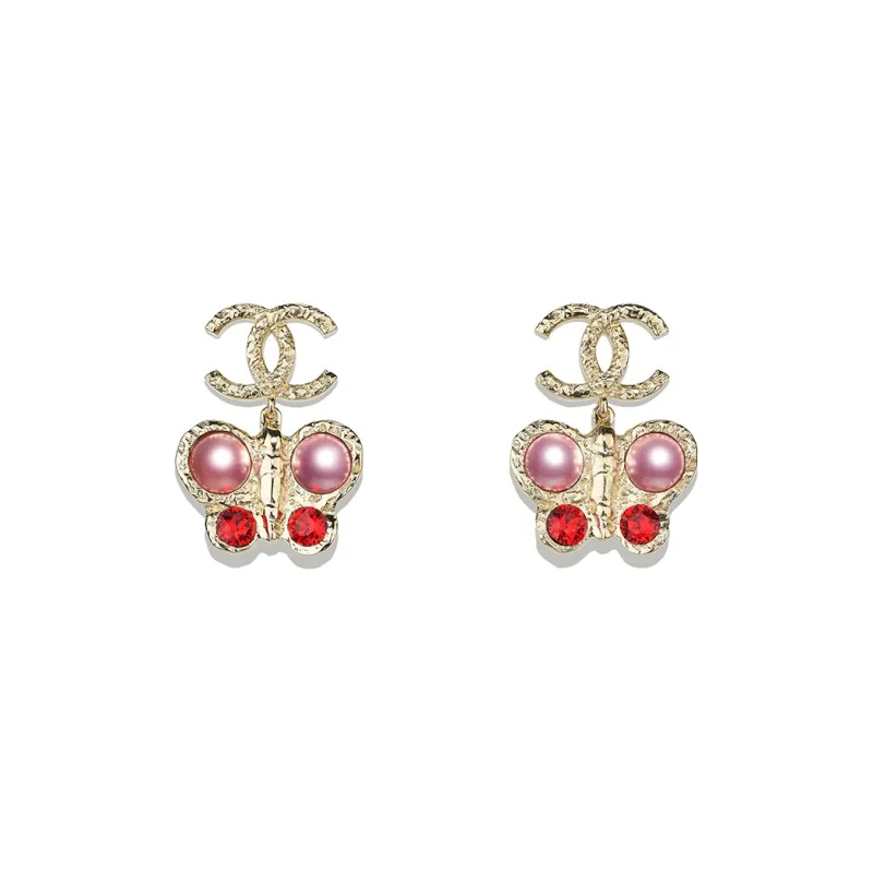 CHANEL Earrings Women's Gold/Pink-0
