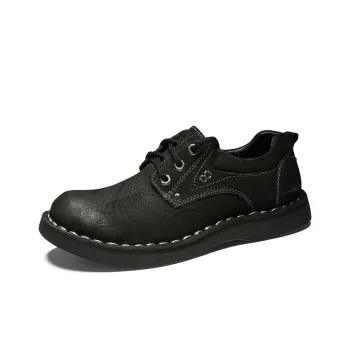 Laoks Men's Casual Shoes Men Low Top Black/Light Brown/Dark Brown