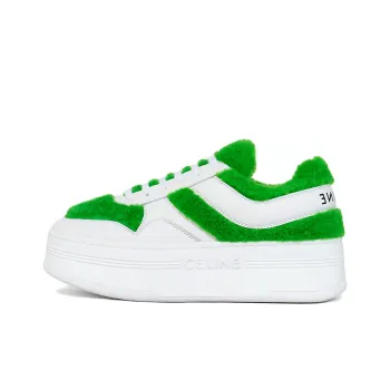 CELINE Block Platform Shoes Women's White Green