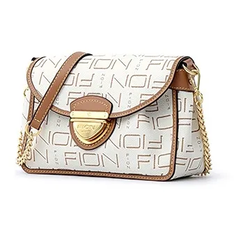 FION Canvas Crossbody Bag Medium Size Women's Multicolor-7