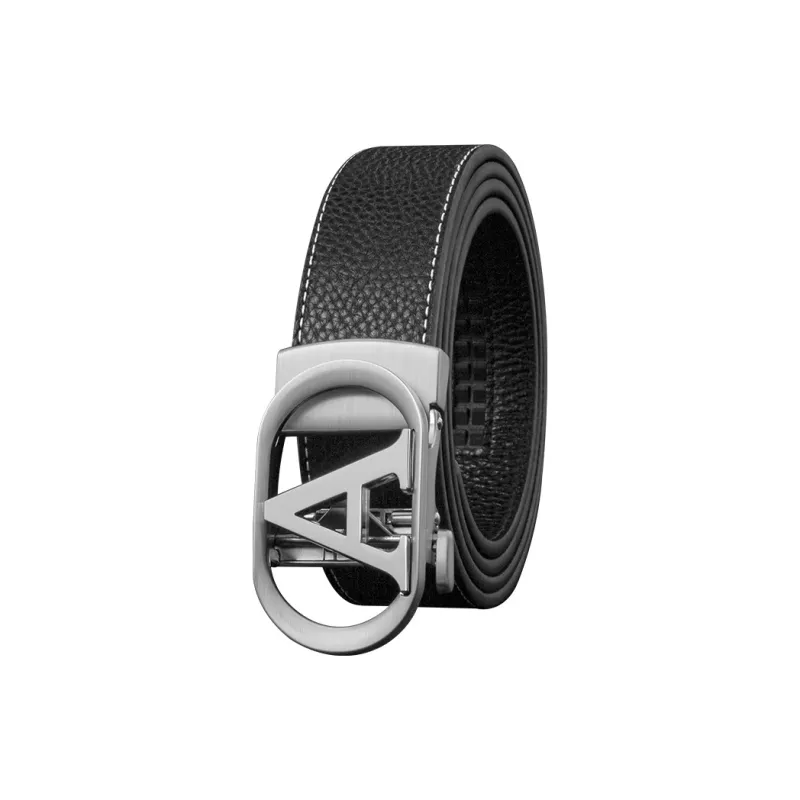 LUCKY LION Automatic Buckle Business Pants Genuine Leather Belts Men's-2
