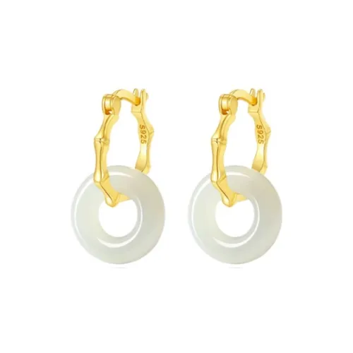 Mrs. Song Hetian Jade Earrings Women's