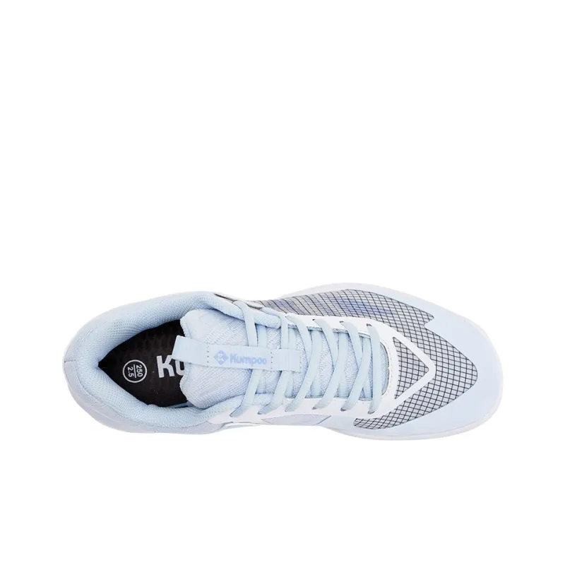 KUMPOO Badminton Shoes Unisex Low Top White Light Blue-2