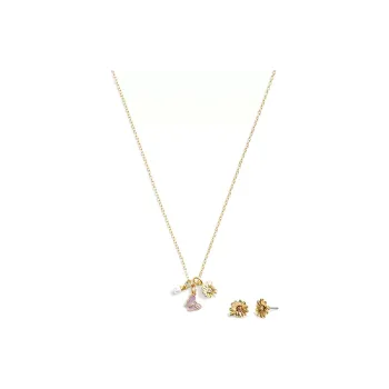 COACH Brass Plated, Glass, Enamel, Cubic Zirconia Necklaces Women's Gold