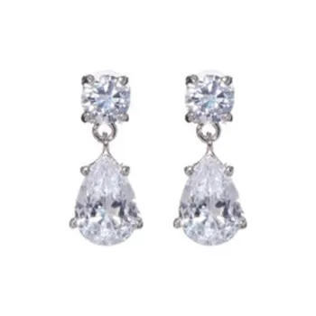 GIVENCHY Zircon Earrings Women's Silver