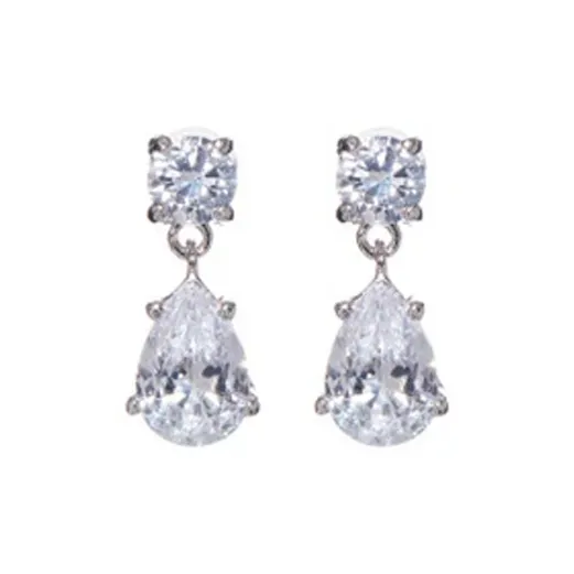 GIVENCHY Zircon Earrings Women's Silver-0