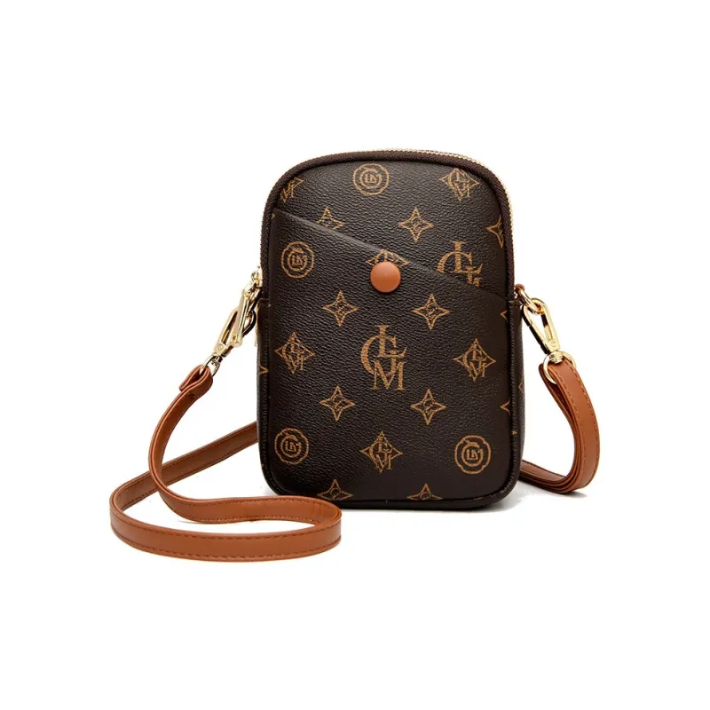 JIEXINI High quality Fabric Shoulder Bag Crossbody Bag Regular Women's Letter/Khaki/Coffee/Houndstooth-0