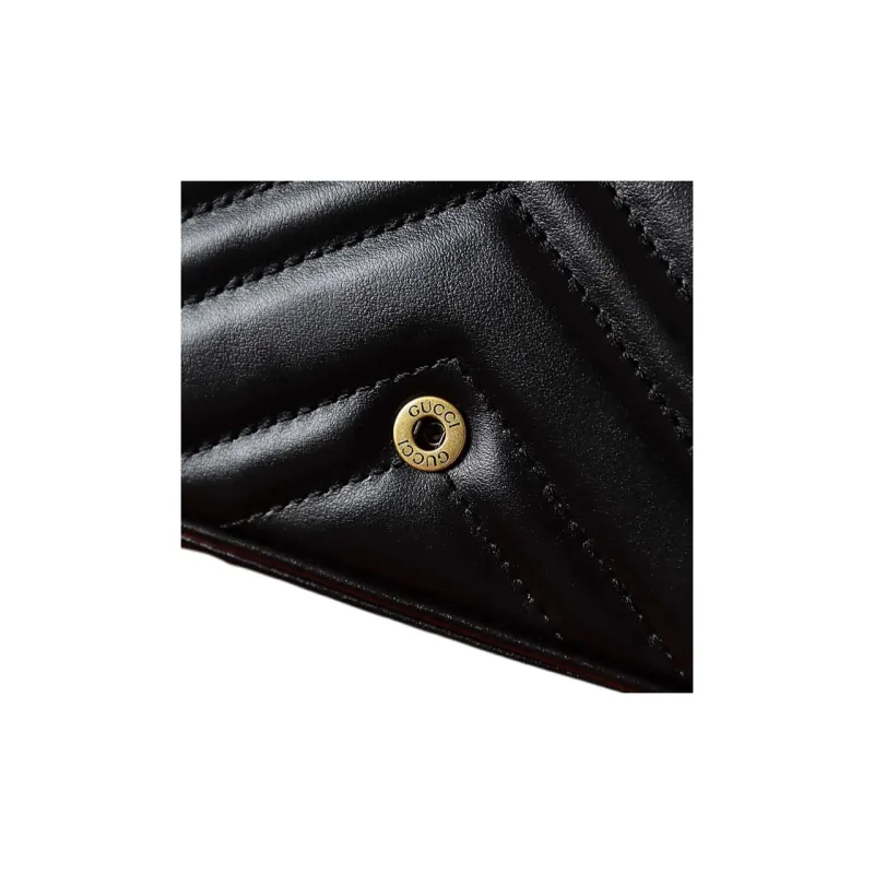 GUCCI GG Marmont Leather 2 in 1 Combo Bag Shoulder Bag Crossbody Bag Mini Women's Black/White-14