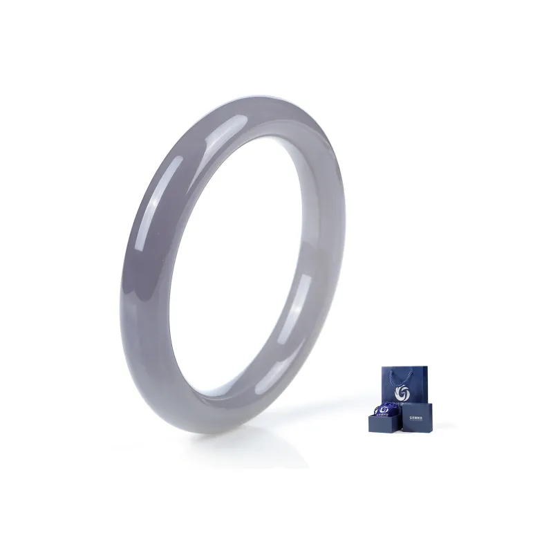 Yi Zhen Ge Hetian Jade Bangles Women's Smoky Purple-0