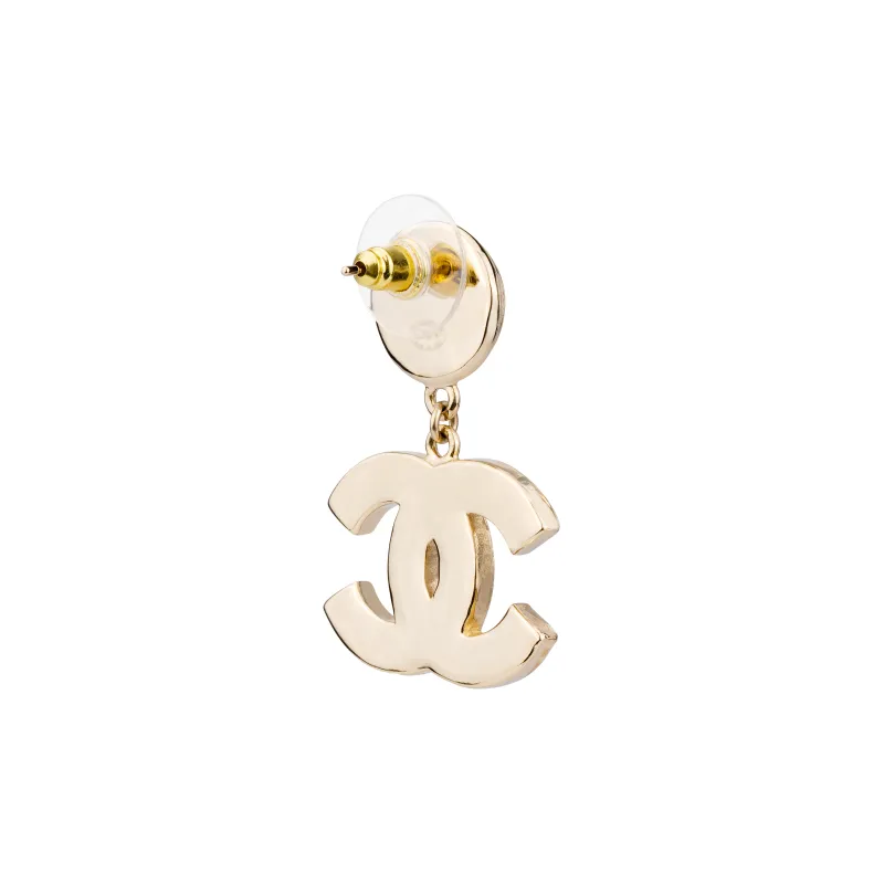 CHANEL Pearl Earrings Women's Black-1
