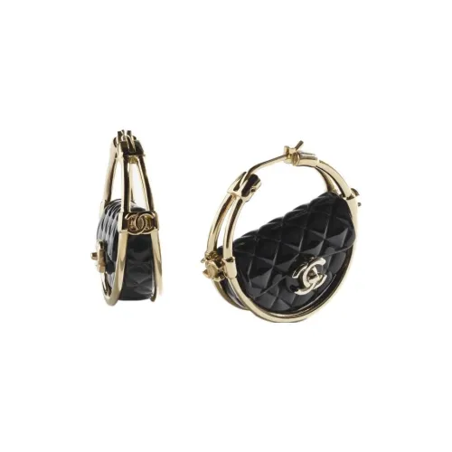 CHANEL Earrings Women's Gold/Black