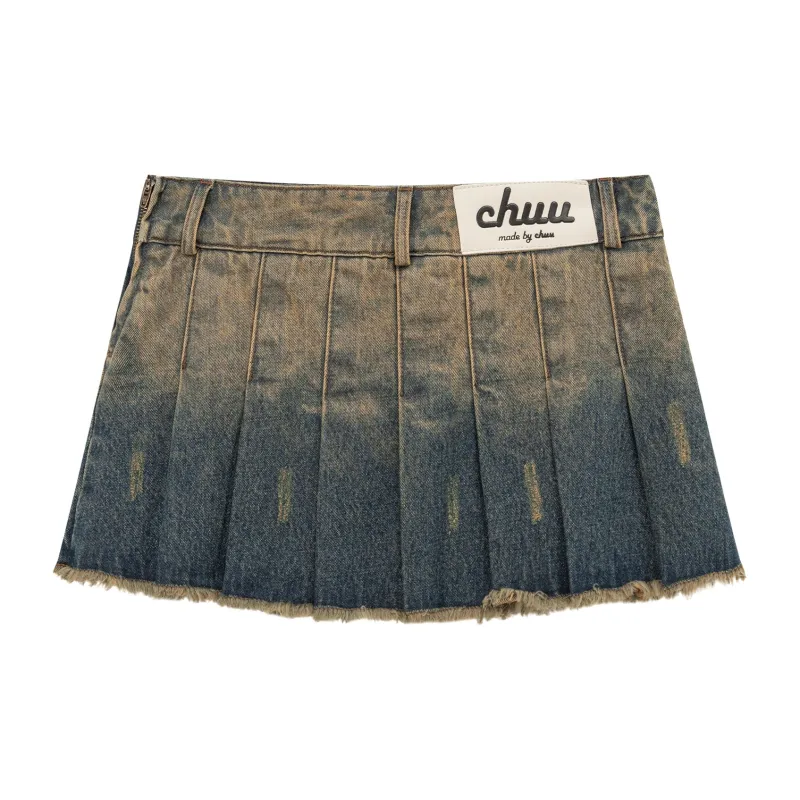 CHUU Casual Short Skirts Women's Denim Blue-1