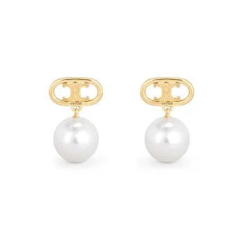 CELINE Les Perles CELINE Earrings In Brass With Gold Finish And Glass Pearls