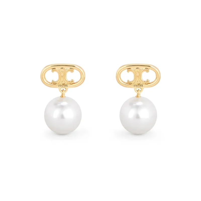 CELINE Les Perles CELINE Earrings In Brass With Gold Finish And Glass Pearls-0