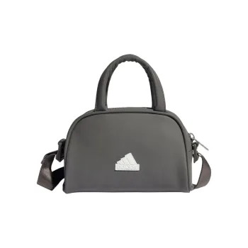 Adidas Polyurethane Bowling Bag, Shoulder Bag, Handbag Regular Women's Charcoal Gray & White