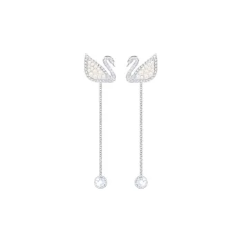 Swarovski Rhodium Plated Earrings Women's Silver