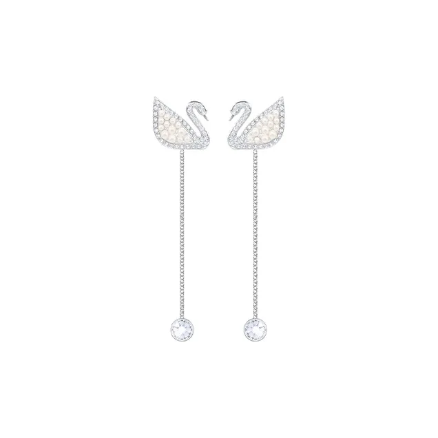 Swarovski Rhodium-Plated Earrings Women's Silver-0