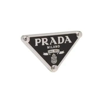 PRADA 925 Sterling Silver Earrings Unisex Black