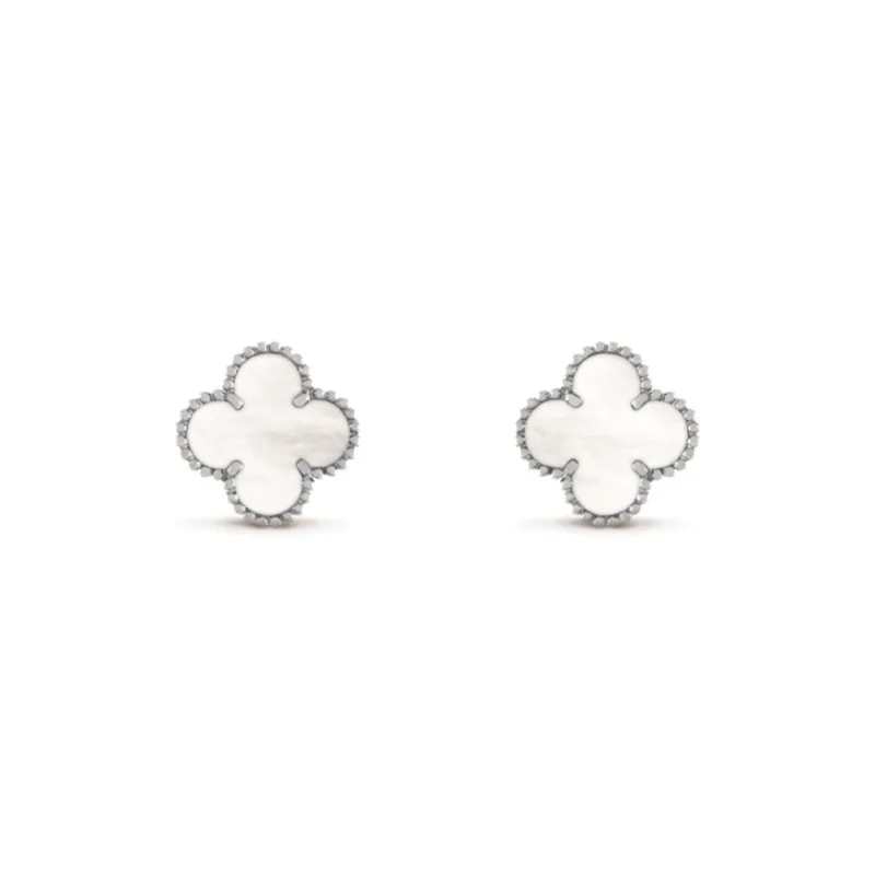 Van Cleef & Arpels 18K White Gold Earrings Unisex-3