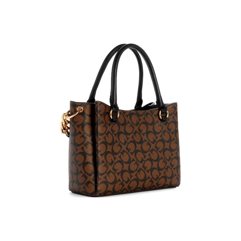 GUESS Coated Canvas One Shoulder Handbag Crossbody Bag Small Size Women's Dark Brown-1