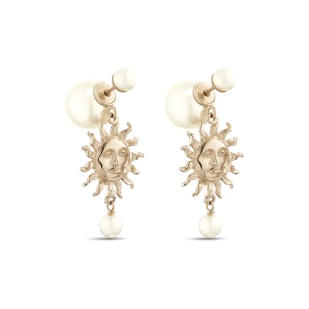 DIOR Metal, Resin Pearl Earrings Women's Gold-0
