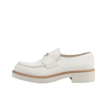 PRADA Triangle logo Leather Loafers
