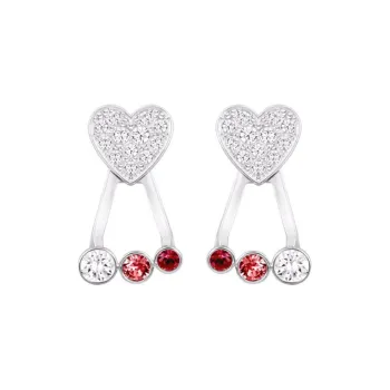 Swarovski Duo Heart Earrings Women's White