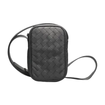 CMLZIUA Top Grain Cow Leather Crossbody Bag Large Size Unisex Black/Blue