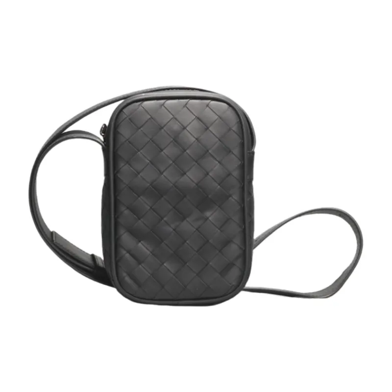 CMLZIUA Top Grain Cow Leather Crossbody Bag Large Size Unisex Black/Blue-0