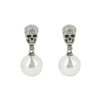 Alexander McQueen Skull Charm Post Back Fastened Earrings