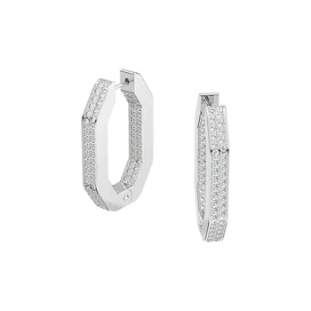 Swarovski Dextera Octagonal Pavé Hoop Earrings