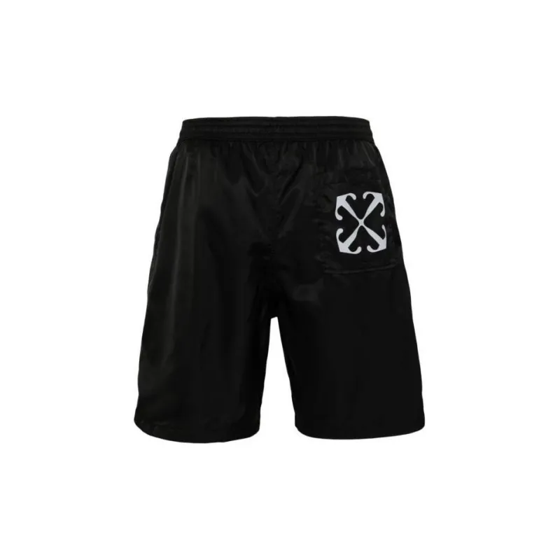 OFF WHITE Logo Printed Straight Leg Swim Shorts-1