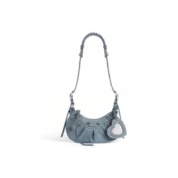 Balenciaga Le Cagole Denim Handbag Shoulder Bag Mini Women's Blue