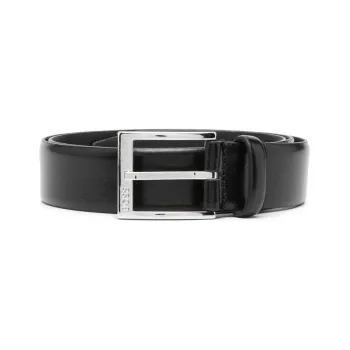 BOSS Logo engraved Buckle Leather Belt