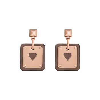 HERMES As De Coeur Earrings Women's Elephant Gray