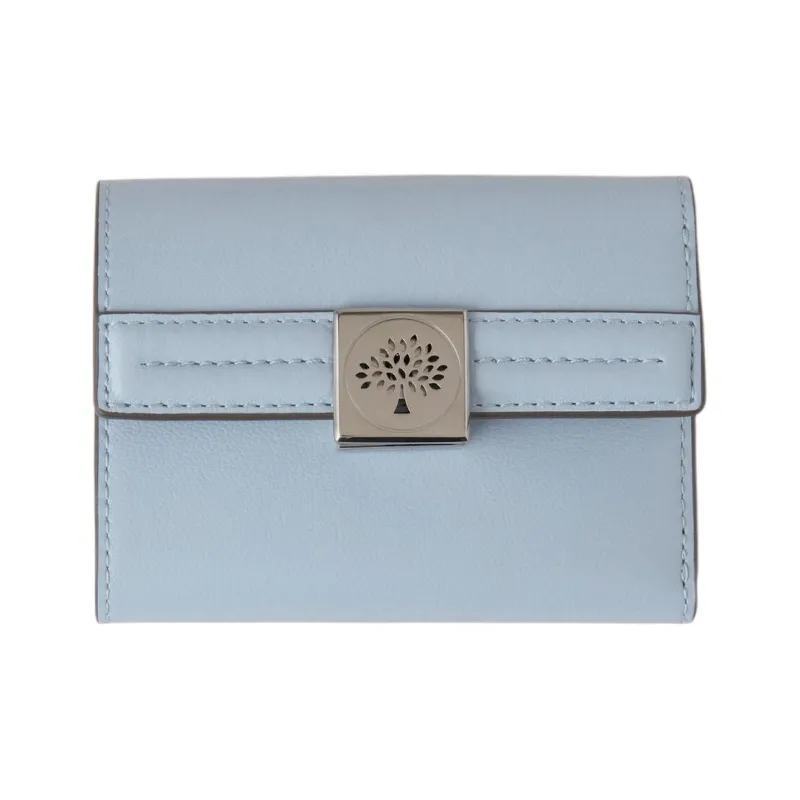 Mulberry Grain Leather Wallet Women's Blue Poplin-0