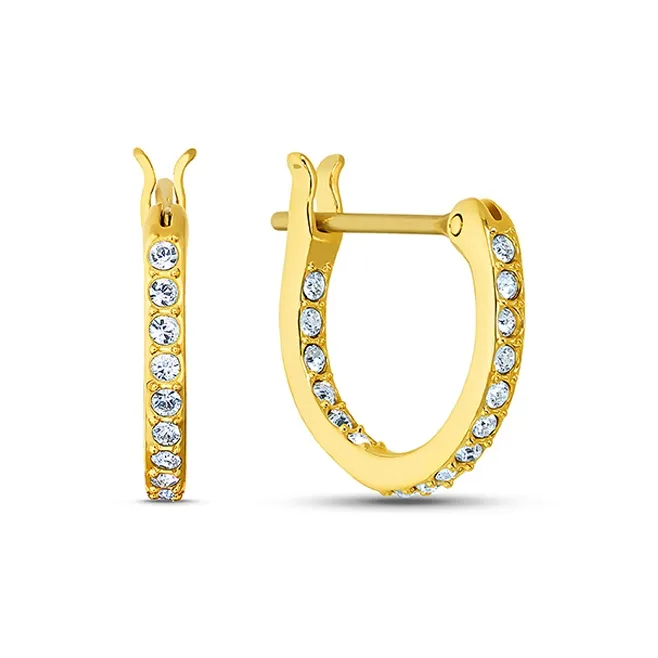 Swarovski Sparkling Dance Earrings Women's Gold Plated-3