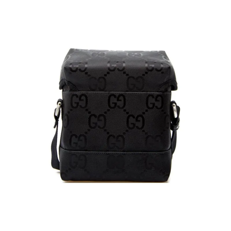 GUCCI Off The Grid Leather Recycled Nylon Messenger Bag Shoulder Bag Crossbody Bag Men's Black-7