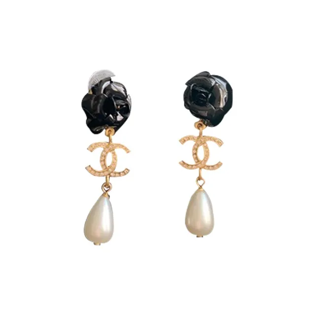 CHANEL Earrings Women's Black-0
