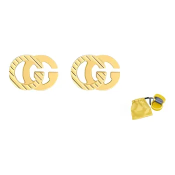 GUCCI 18kt Yellow Gold Interlocking G Earrings