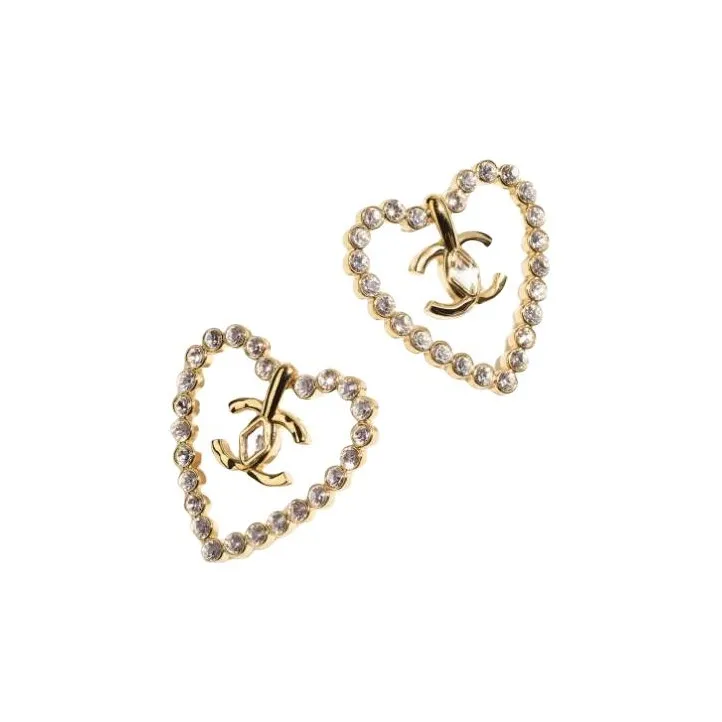 CHANEL Hoop Earrings Women's Gold-2