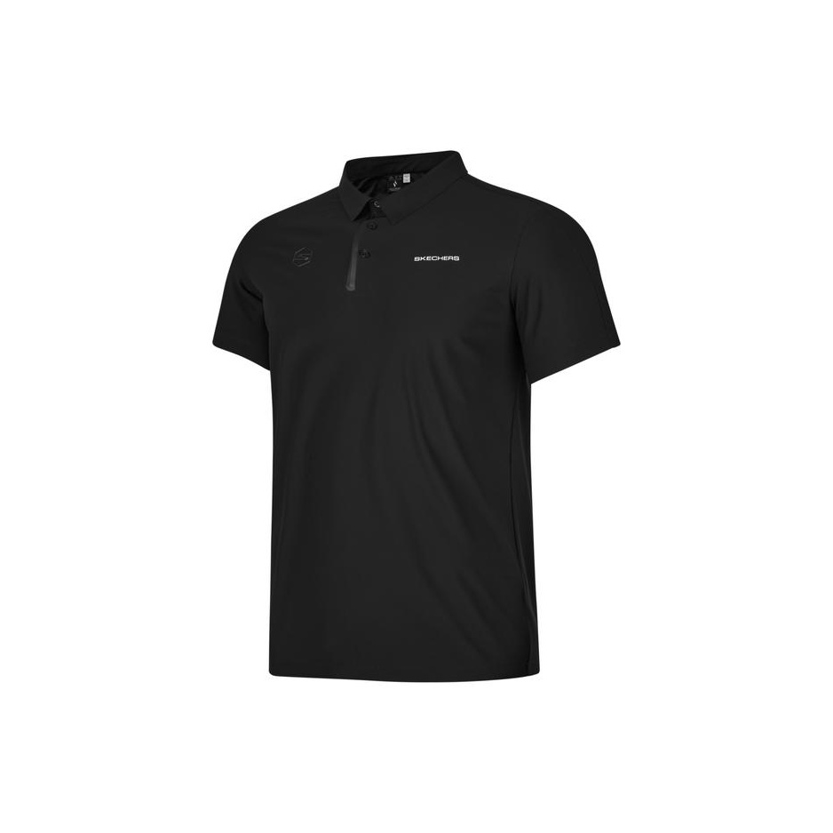 Skechers polo shirt mens black top