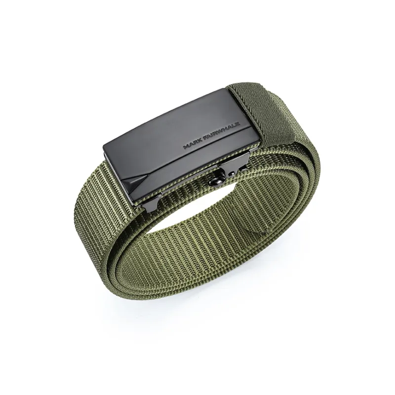 FAIRWHALE Fashion No Buckle Automatic Buckle Nylon Pants Belt Men's Width 3.5CM-2