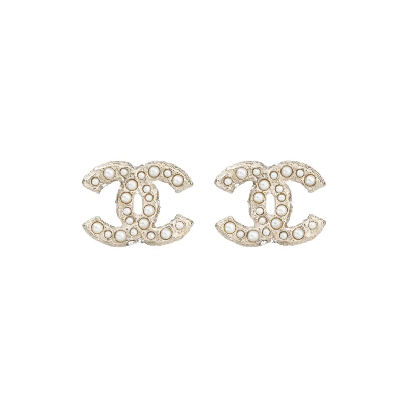CHANEL Crystal Pearl Cc Earrings-0