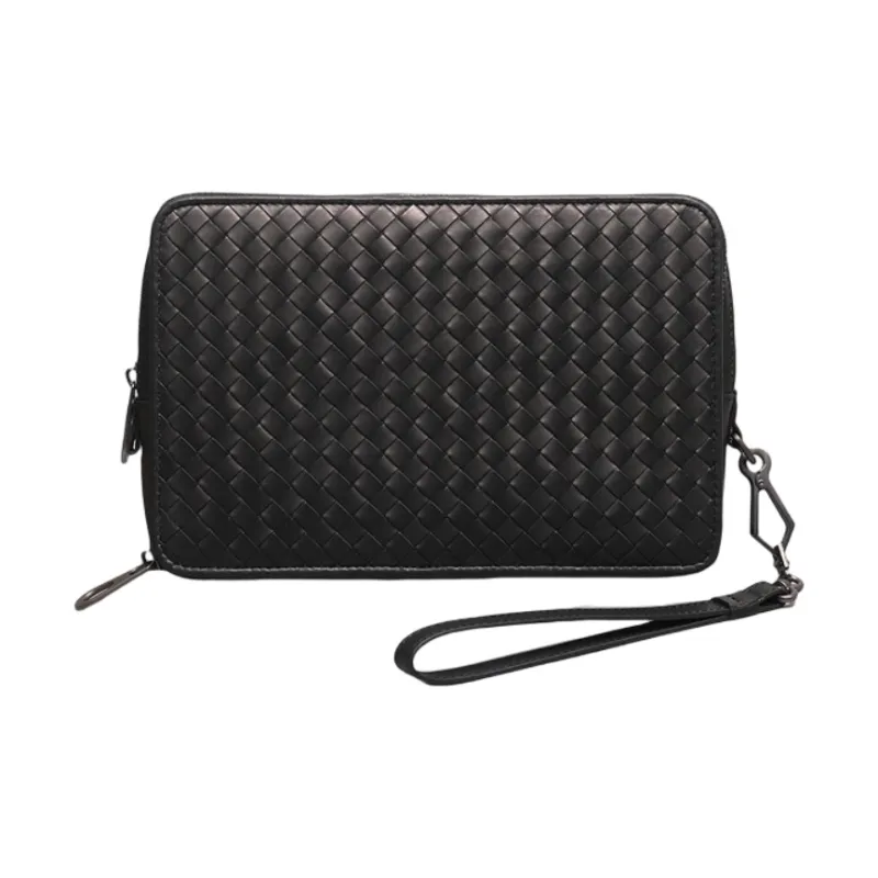 CMLZIUA Top Grain Cow Leather Clutch Regular Unisex Black-1