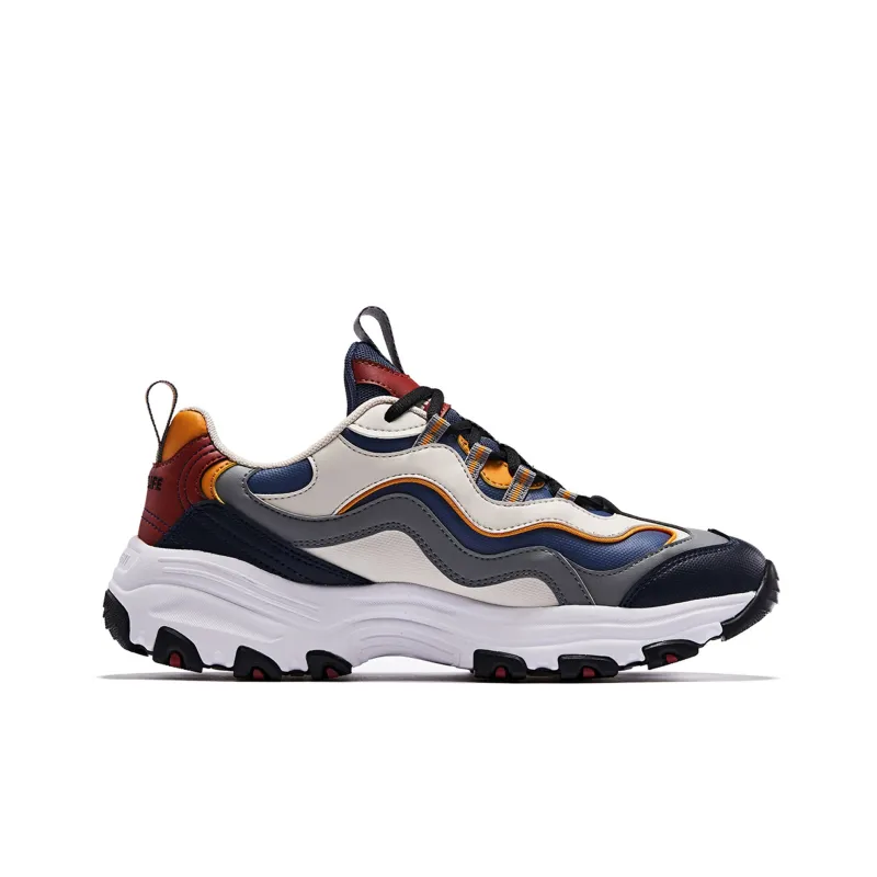 QIAODAN Shock Absorbers Low Top Chunky Sneakers Men's Coastal Blue, Ancient Porcelain White-1