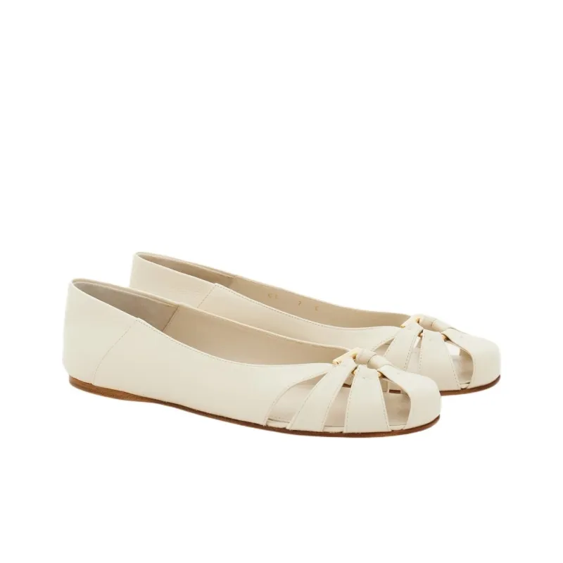 FERRAGAMO Gancini Ornament Flat Ballerina Shoes-2
